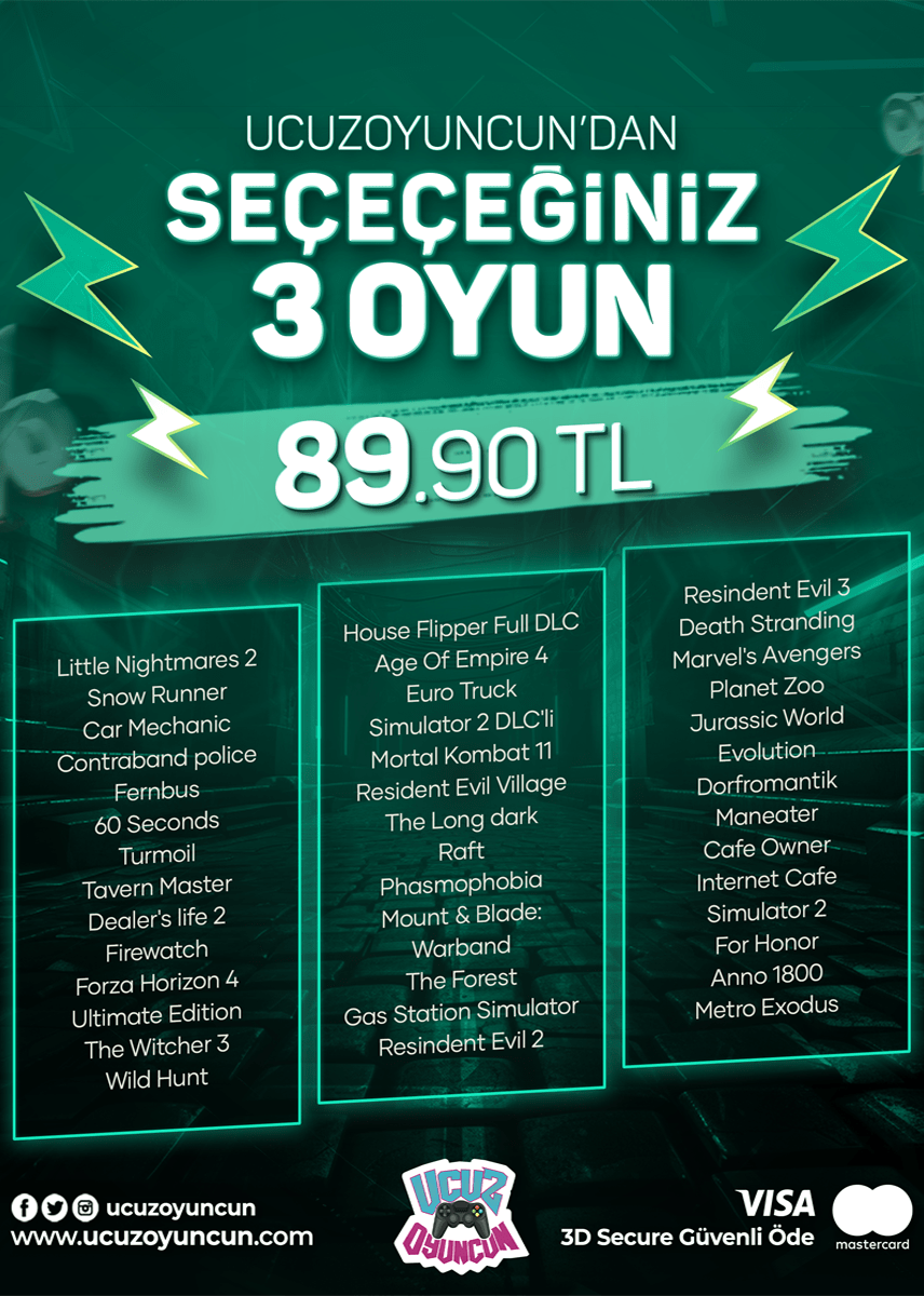SEÇTİĞİNİZ 3 OYUN 89.90 TL Kapak Resmi